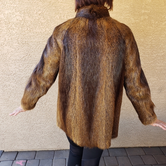 VINTAGE Fox Fur Coat Lined size 42/L - Picture 5 of 10